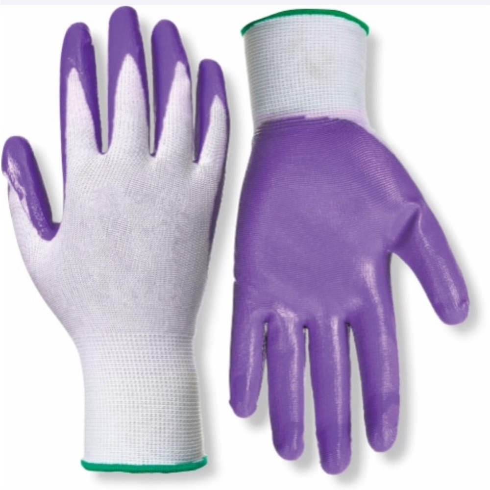 NITRILE PALM GARDENING GLOVES                   10 pack size Medium